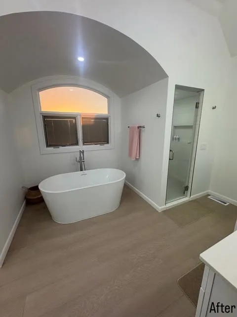 Master bathroom with freestanding soaking tub